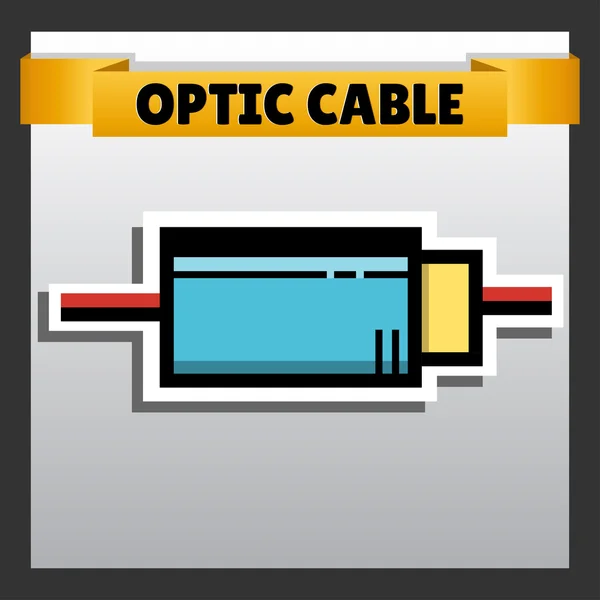 Fiberoptisk kabel ikonen — Stock vektor