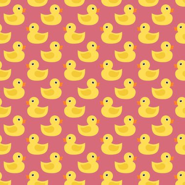 Ördek yavrularıyla kusursuz bir geçmişi var. Vektör çizimi. Pembe topuklu ördekler..