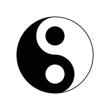 Simge Yin-Yang, vektör çizimi. siyah ve beyaz özet.