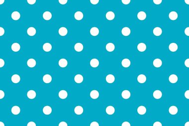 Beyaz benekli mavi, pürüzsüz desen. Vektör çizimi. soyut retro arkaplan, sevimli doku.