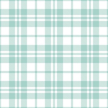Pastel Green ve White Color ekoseli Tartan desensiz arka plan. Flannel Gömlek desenleri. Duvar kağıtları için Vektör İllüstrasyonu.