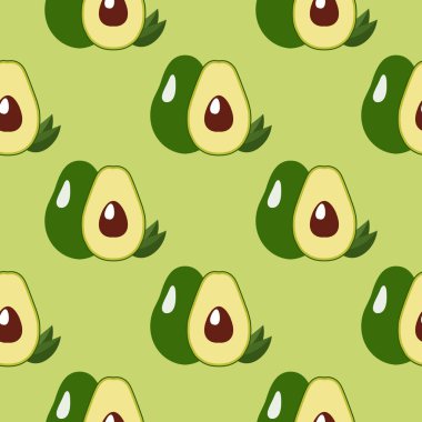 Avokado ile kusursuz desen. Vektör çizimi. sebze arkaplanı.