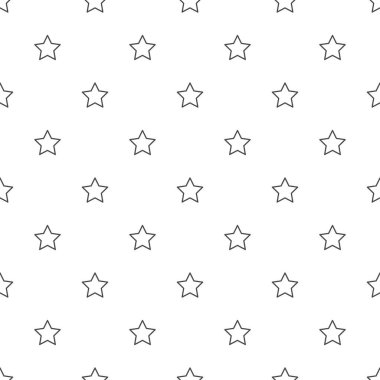 Beyaz arka planda siyah çizgili yıldızlar, simetrik ve pürüzsüz desenler. Vektör çizimi. Bir boyama kitabı için çizim.