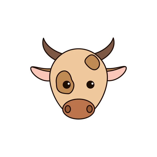 奶牛的头在白色背景上 矢量图解 线形标志 — 图库矢量图片