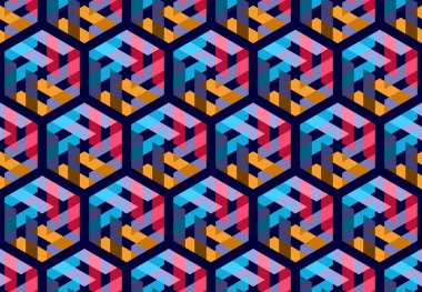 Parlak, soyut, pürüzsüz desen. Vektör çizimi. altıgenli renkli geometrik arkaplan.