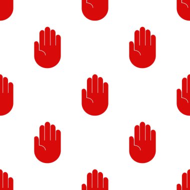 Beyaz arkaplanda avuç içi kırmızısı yasaklama işaretini açık bırakName