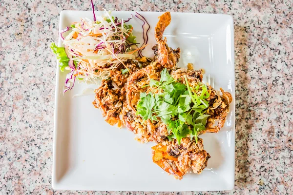 Salada de peixe-gato crocante com manga verde e legumes frescos — Fotografia de Stock