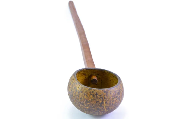 Trempette en coque de noix de coco, récipient traditionnel pour drinki — Photo