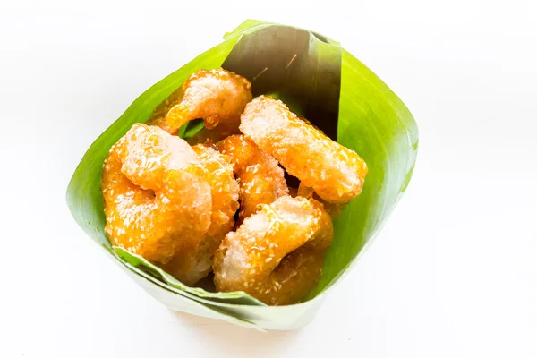 Traditional Thai donut (ka-nom-wong). Thai dessert — Stock Photo, Image