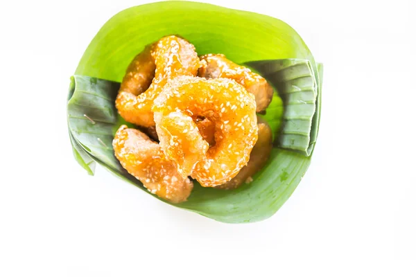 Traditional Thai donut (ka-nom-wong). Thai dessert — Stock Photo, Image