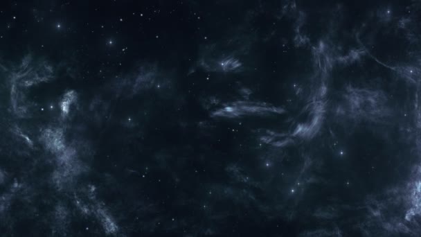 Nebulosa spaziale oscura e stelle luminose — Video Stock