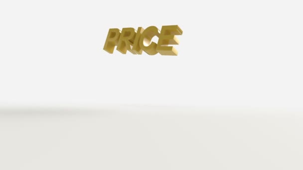 3D文字でテキスト 価格が下がり 床を破る ストック動画