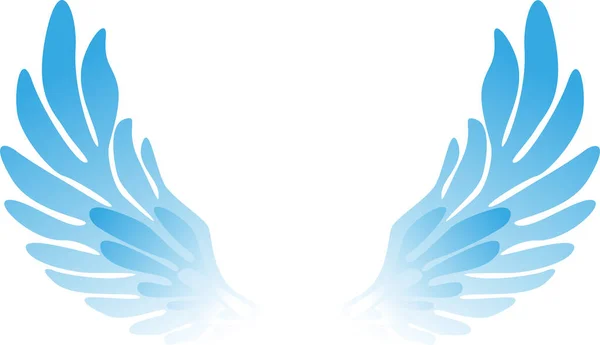 Vektor-Flügelpaar in himmlischer Farbe auf weißem Hintergrund. — Stockvektor
