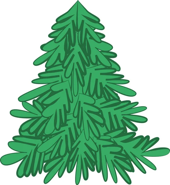 Beyaz arka planda yeşil ladin. Yeni yıl için vektör köknar ağacı. — Stok Vektör