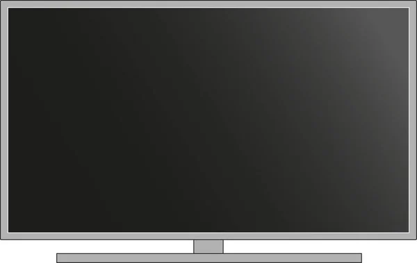 LCD, wektor telewizora LED. Nowoczesny telewizor z czarnym ekranem. — Wektor stockowy