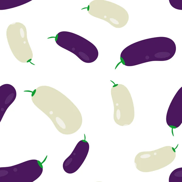 Eggplant och zucchini sömlöst mönster. Vektorgrönsaksmönster. — Stock vektor