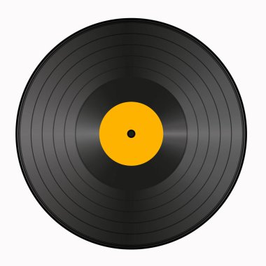 Gerçekçi plak kaydı. Vektör, gramofon için kayıt yap. Müzik için klasik vinil plak. Düzenlenebilir izole nesne.