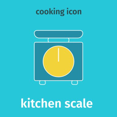 Mutfak pulları renkli ikon. Mavi vektör pulları. Düz Çizim.