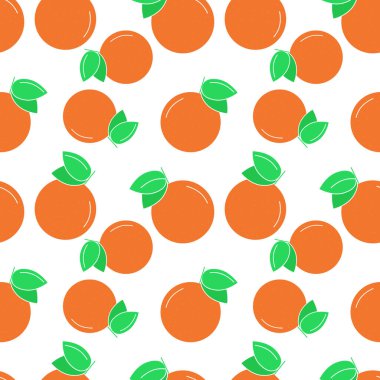 Portakallarla renksiz desen. Vektör. Turunçgil portakallarıyla tekrarlanan desen. Tasarım şablonu.