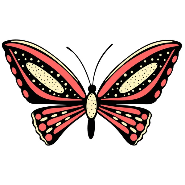Papillon Est Rouge Beau Papillon Nuit Avec Des Taches Insecte — Image vectorielle