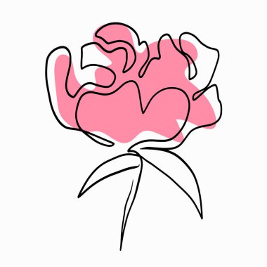 Sanat tarzında çiçek. Vektör, basit çizgiler. Issız bir bahçe çiçeği..