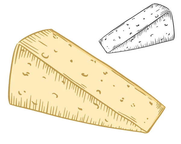 Pièce Fromage Forme Triangulaire Vecteur Fait Partie Une Tête Fromage — Image vectorielle