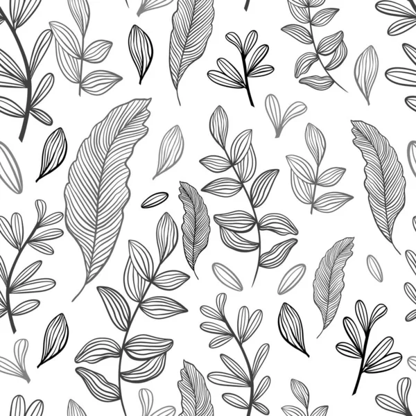 无缝图案的叶子 背景与一个简单的计划的叶子 植物学元素设计和包装的重复背景 — 图库矢量图片