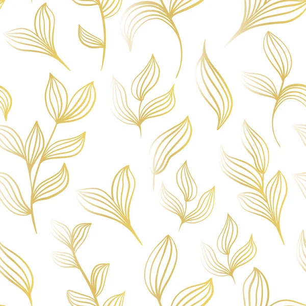 植物背景,金黄色叶子,白色背景.矢量说明 — 图库矢量图片