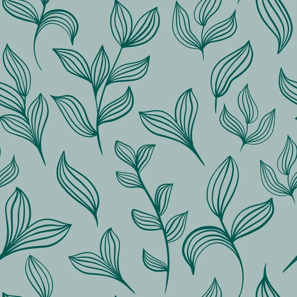 植物叶绿型图案 载体图解 无缝隙的自然背景与树叶 设计和墙纸模板 — 图库矢量图片