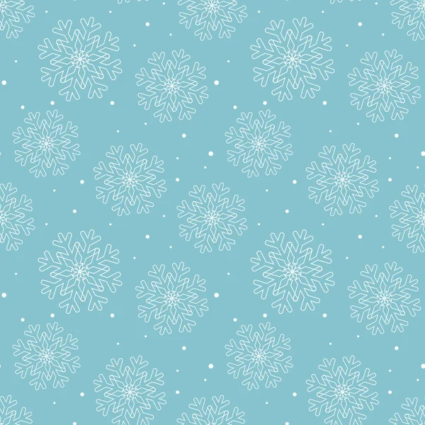Weiße Schneeflocken Muster Vektor Illustration Winterkalter Hintergrund Mit Schnee Vorlage — Stockvektor