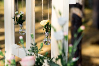 gül cam ampul içinde