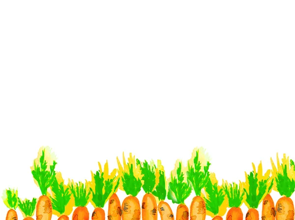 Pomarańczowa marchew malowane w akwareli — Zdjęcie stockowe