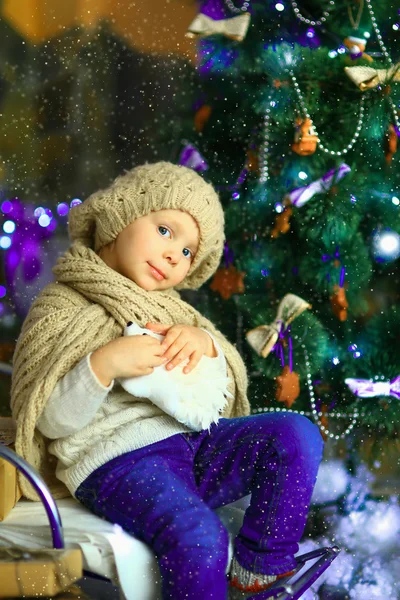 The girl near a Christmas fir-tree 3 — Stock Photo, Image