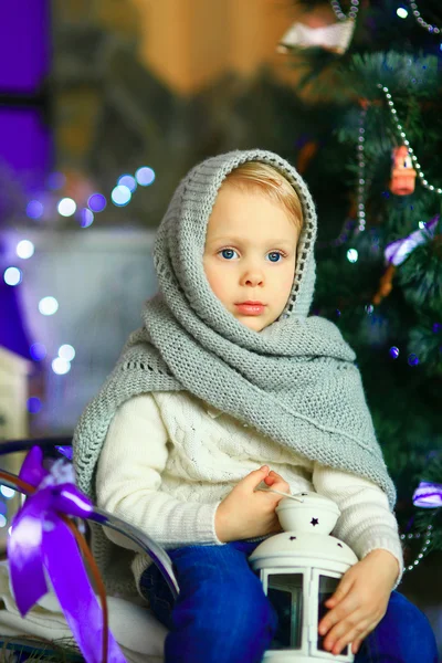 The girl near a Christmas fir-tree 23 — Stock Photo, Image