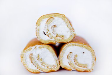 Mini rulo ile krem izole