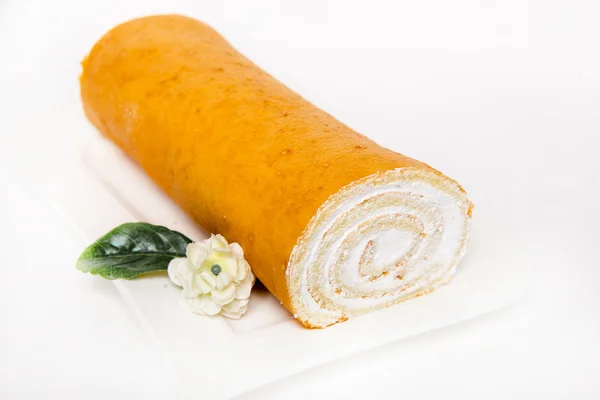 Roll with cream — Stock Photo, Image