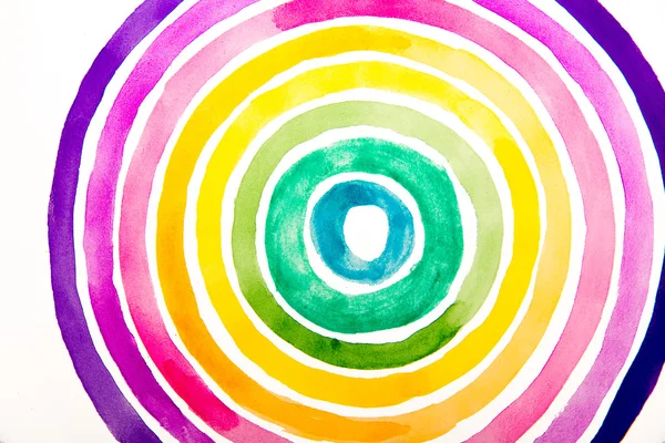 Multi-färgade cirklar vatten färg — Stockfoto