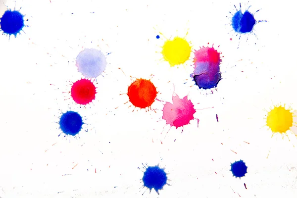 Tampons multicolores une aquarelle sur papier — Photo