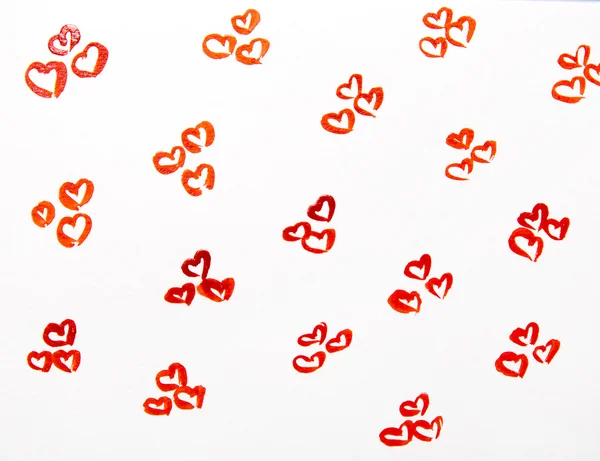 Red hearts watercolor — Stock Photo, Image