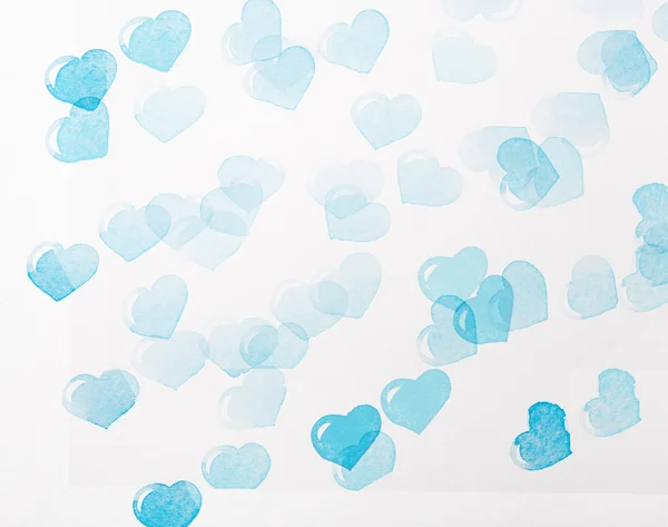 Blauwe hart aquarel — Stockfoto