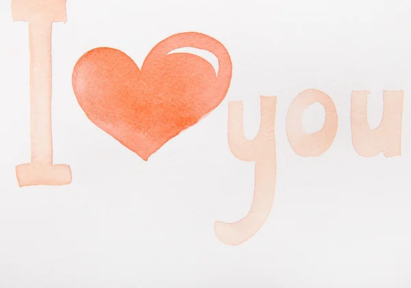 Inscription I love you watercolor — Stock Photo, Image