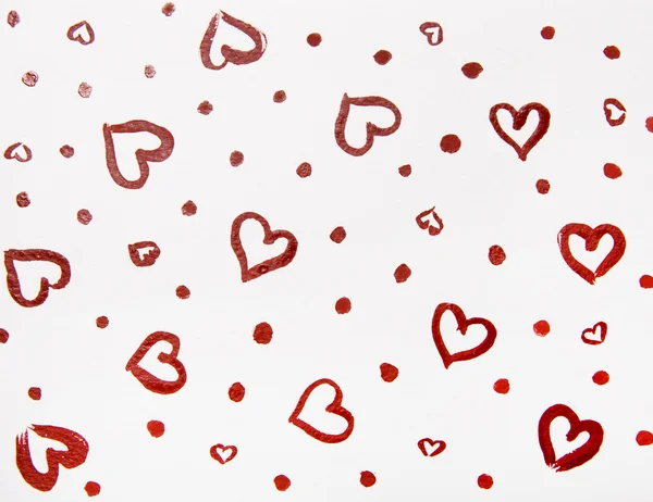 Red hearts watercolor — Stock Photo, Image