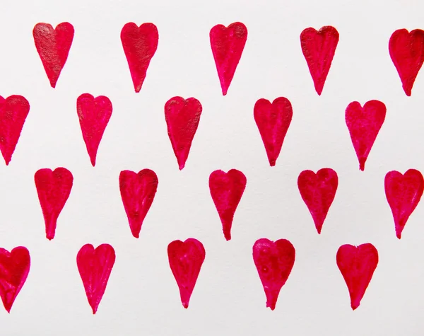 Red hearts watercolor — Stock Photo, Image