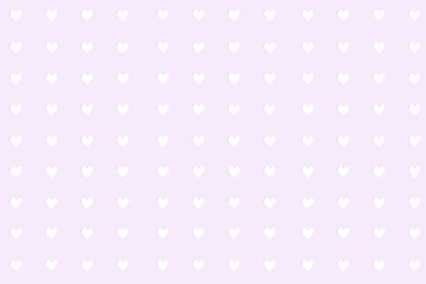 Weiße Herzen auf hellfliederfarbenem Hintergrund — Stockfoto