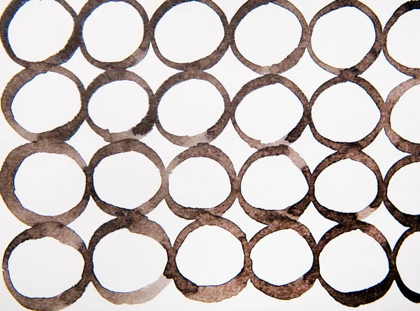 Marrom círculos aquarela — Fotografia de Stock