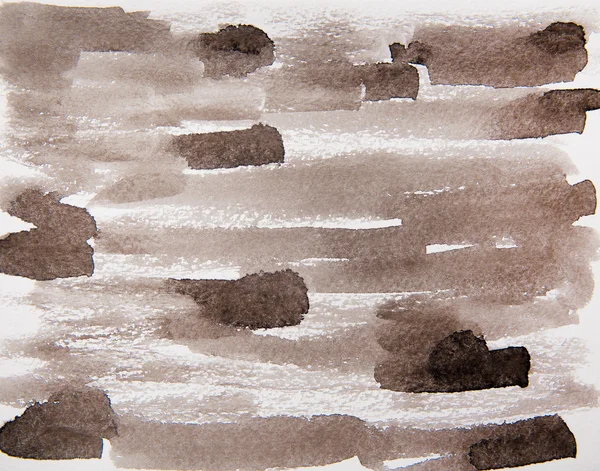 Brun tamponne une aquarelle sur papier — Photo