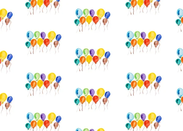 Wielobarwne balony akwarela — Zdjęcie stockowe