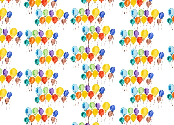 Разноцветные воздушные шары акварелью — стоковое фото
