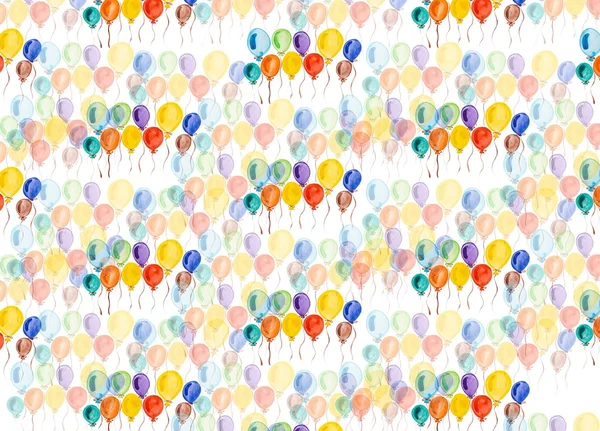 Bunte Luftballons Aquarell — Stockfoto