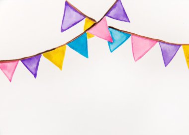 renk Festival bayrakları suluboya